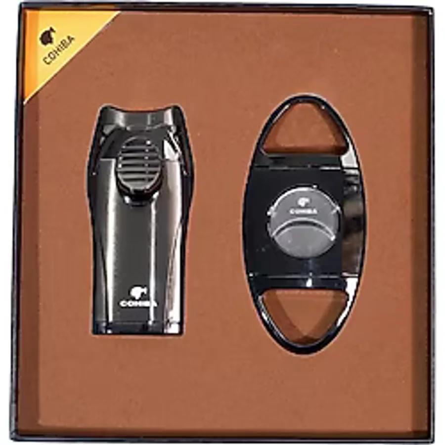 Cohiba Çakmak Kesici İkili Gunmetal Puro Seti