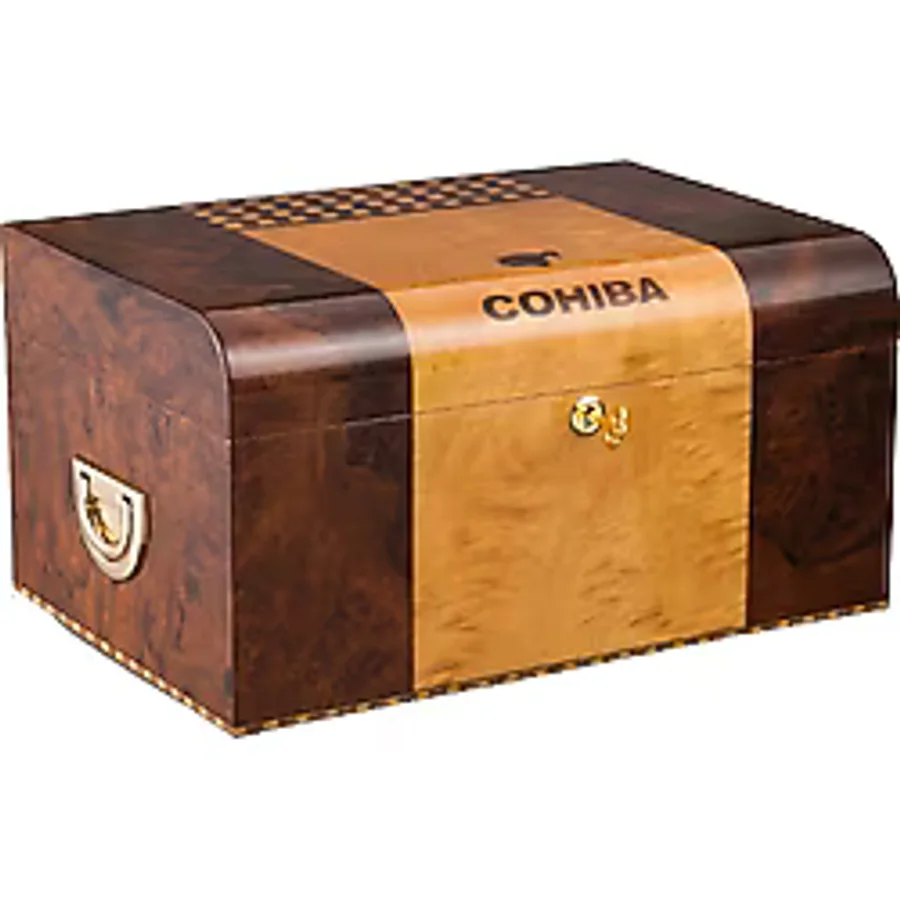 Cohiba Cedar Kulplu Tepsili Puro Kutusu Humidor Kahve 100s