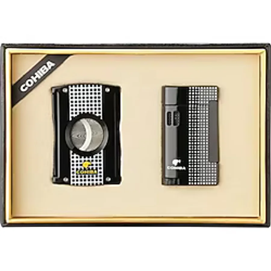 Cohiba Limitli Seri Kesici Çakmak İkili Siyah Puro Seti