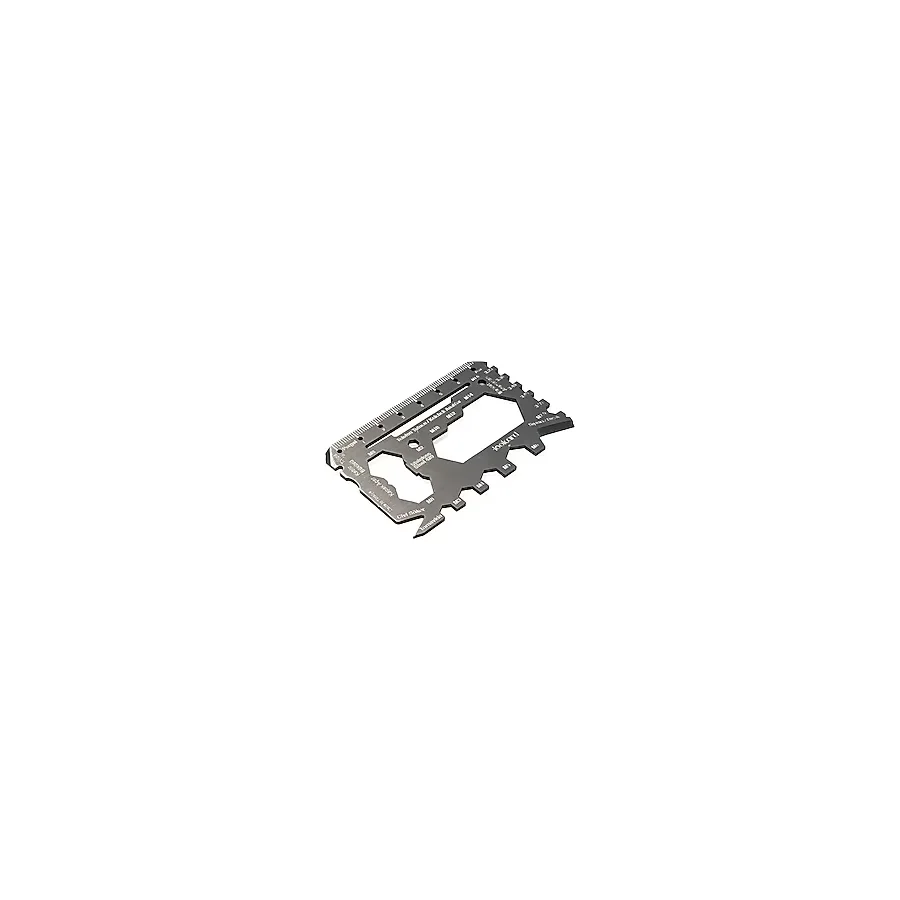 Çok Amaçlı Cep Kartı Toolcard 28 Fonksiyonlu Paslanmaz Çelik - Cıvata Anahtarı, Tornavida, Bisiklet Jant Anahtarı, Tornavida, Çakı, Kapak Açar, Pergel, Cetvel, Kablo Sıyırıcı, Kamp Survival Kit