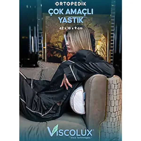 Çok Amaçlı Ortopedik Visco Yastık - Horlama Yastığı Hamile Yastığı Pembe 42x18x9