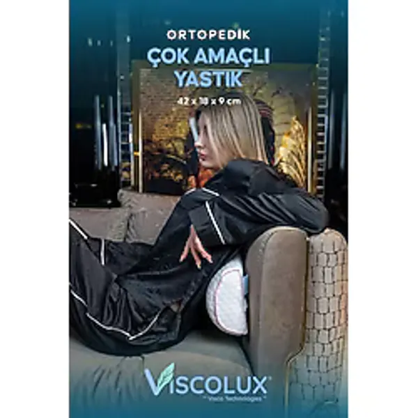 Çok Amaçlı Ortopedik Visco Yastık - Horlama Yastığı Hamile Yastığı Pembe 42X18X9, Pembe - Çok Renkli