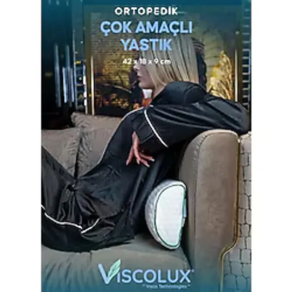 Çok Amaçlı Ortopedik Visco Yastık - Horlama Yastığı Hamile Yastığı Pembe 42x18x9, Yeşil