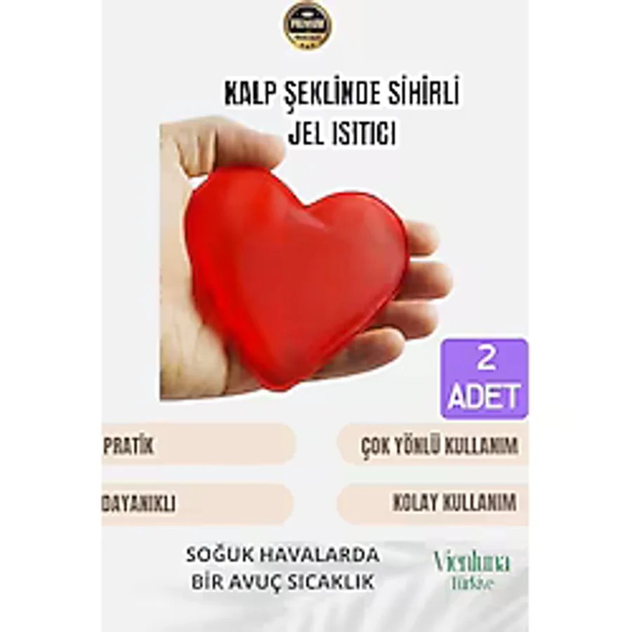 Çok Amaçlı Soğuk Havalarda Kalp Şeklinde Sihirli Jel El Sıcak Tutan Isıtıcı Torba Cep Sobası 2 Adet