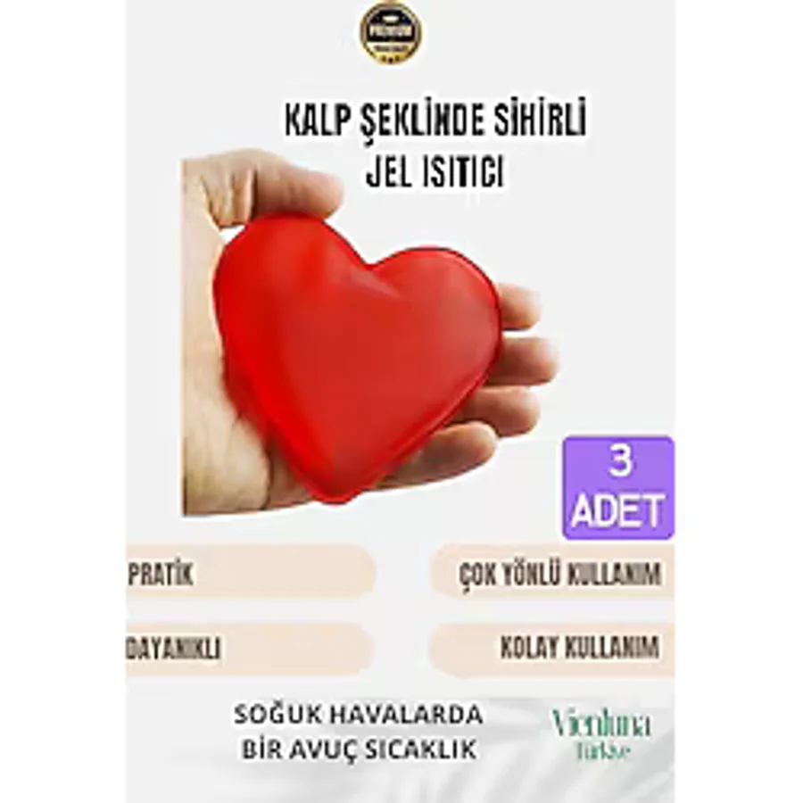 Çok Amaçlı Soğuk Havalarda Kalp Şeklinde Sihirli Jel El Sıcak Tutan Isıtıcı Torba Cep Sobası 3 Adet