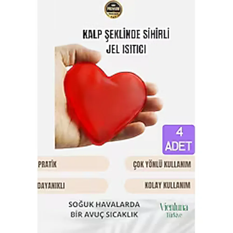 Çok Amaçlı Soğuk Havalarda Kalp Şeklinde Sihirli Jel El Sıcak Tutan Isıtıcı Torba Cep Sobası 4 Adet