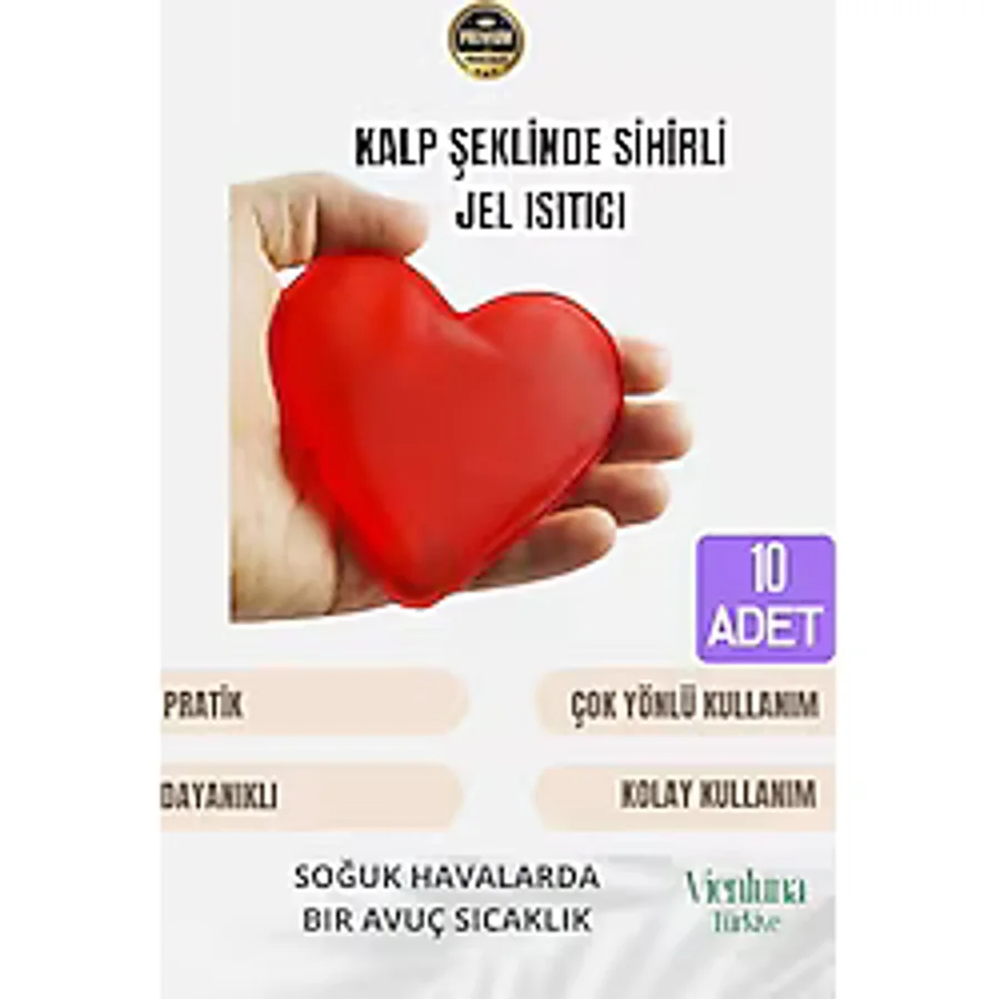 Çok Amaçlı Soğuk Havalarda Kalp Şeklinde Sihirli Jel El Sıcak Tutan Isıtıcı Torba Cep Sobası 10 Adet
