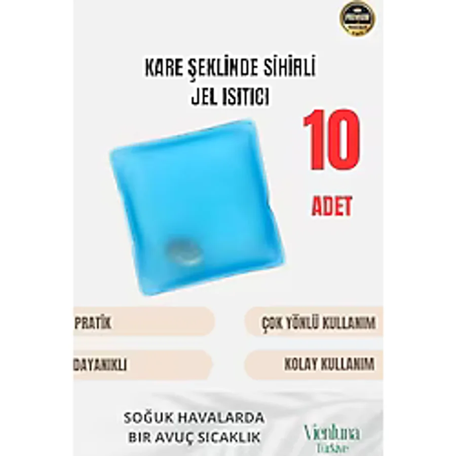 Çok Amaçlı Soğuk Havalarda Kare Şeklinde Sihirli Jel El Sıcak Tutan Isıtıcı Torba Cep Sobası 10 Adet