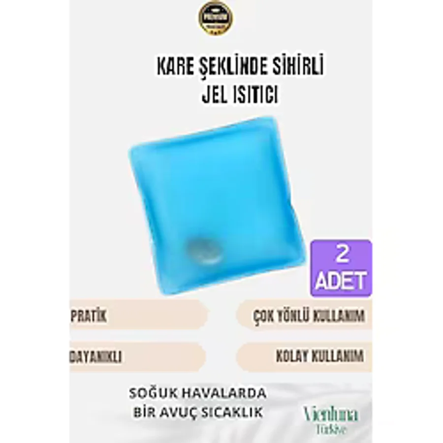 Çok Amaçlı Soğuk Havalarda Kare Şeklinde Sihirli Jel El Sıcak Tutan Isıtıcı Torba Cep Sobası 2 Adet