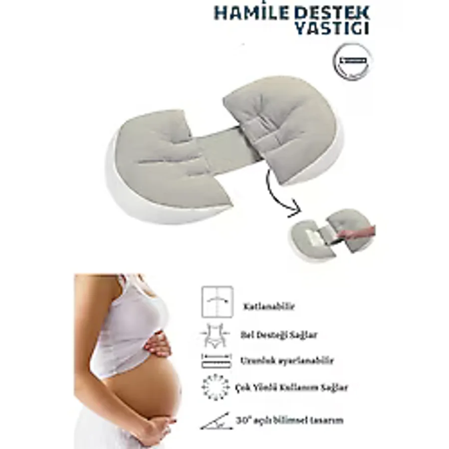 Çok Fonksiyonlu Hamile Destek Yastığı Katlanabilir Ayarlanabilir Destekli Hamile Yastığı