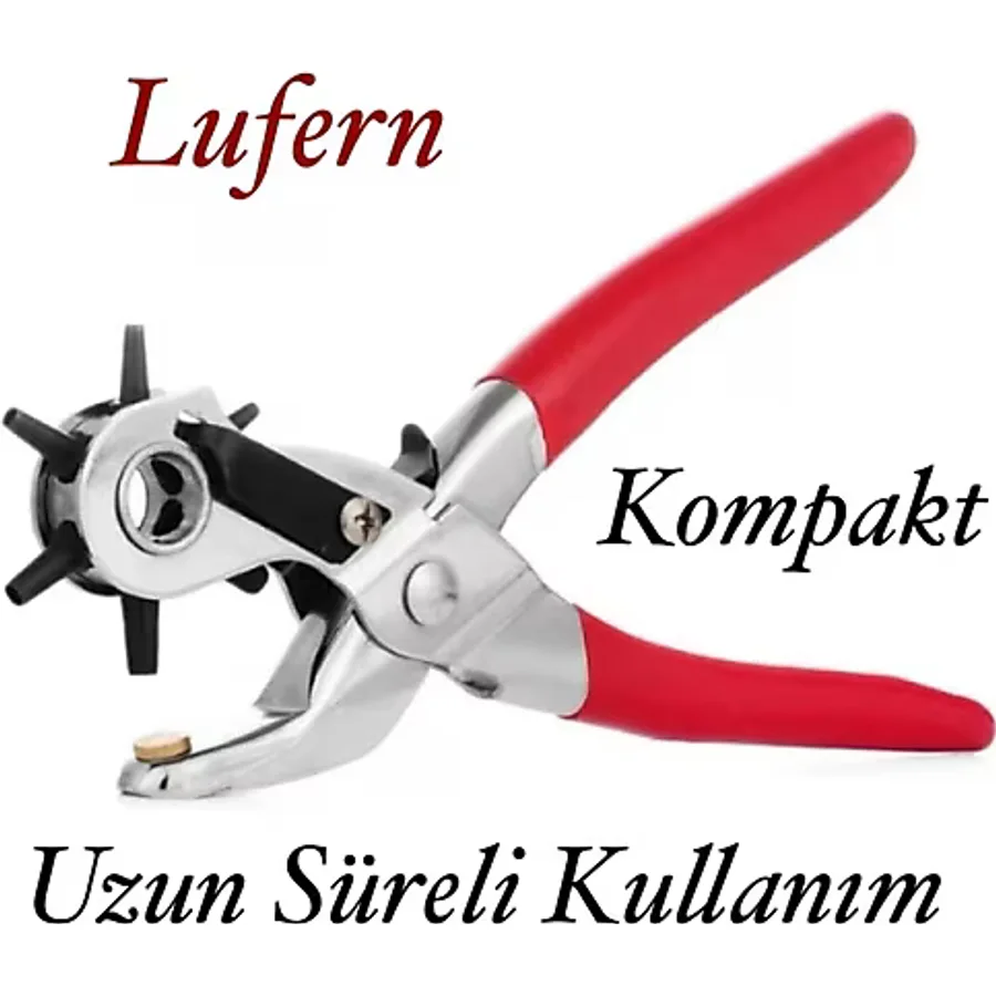Çok Fonksiyonlu Paslanmaz Çelik Delik Açma Aleti 6 Başlıklı Kumaş Deri Pantolon Kemer Delme Pensesi