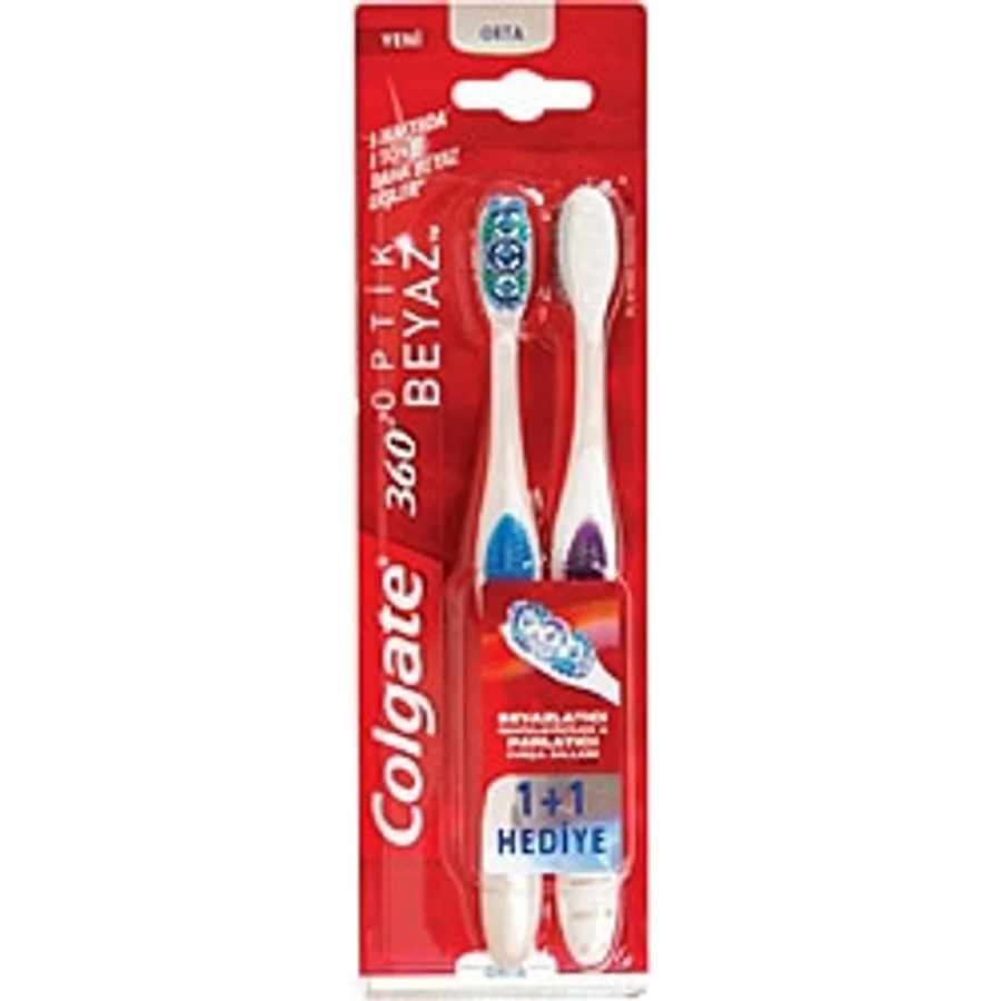 Colgate 360 Optik Beyaz Orta 2'li Diş Fırçası
