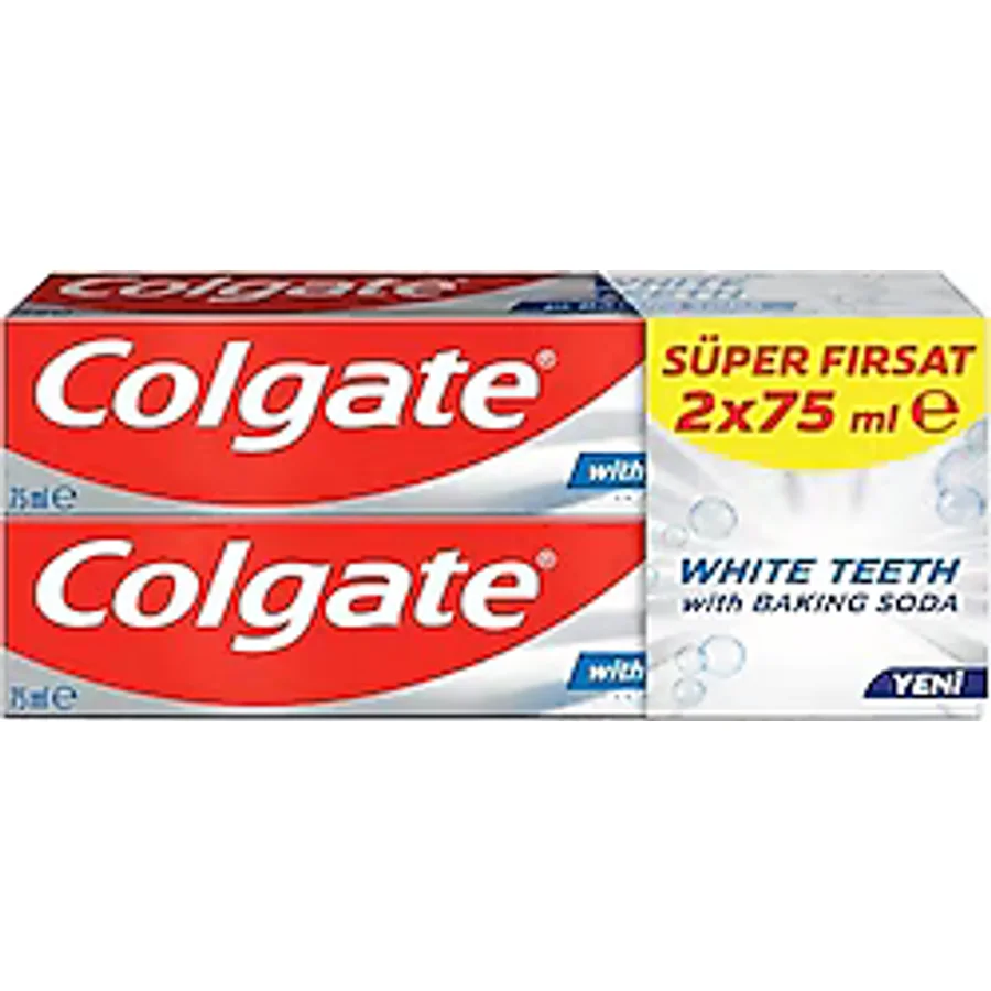 Colgate White Teeth Baking Soda Beyazlatıcı 75 ml 2 Adet Florürlü Diş Macunu