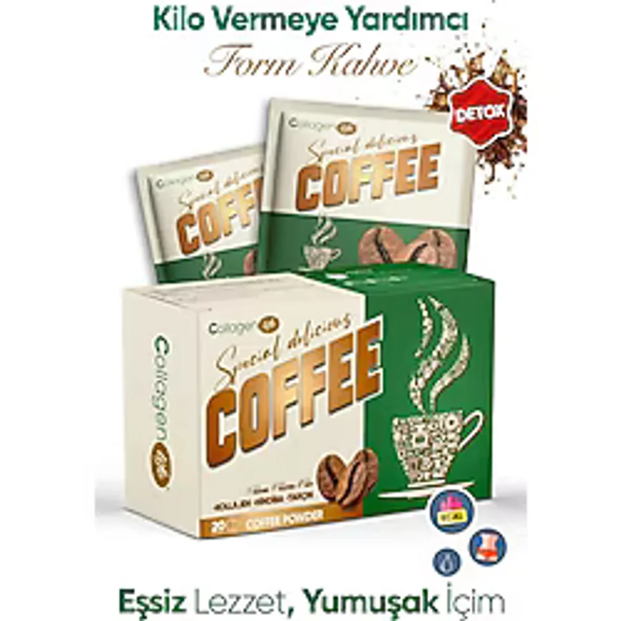 Collagen Life 20 Saşe Detox Kahve, Hindiba ve Kollajen İçeren Kilo Vermeye Yardımcı Lezzet - 1 Paket