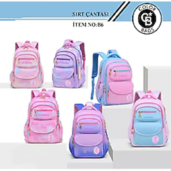 Color Bags Sırt Destekli Su Geçirmez Okul Çantası B6
