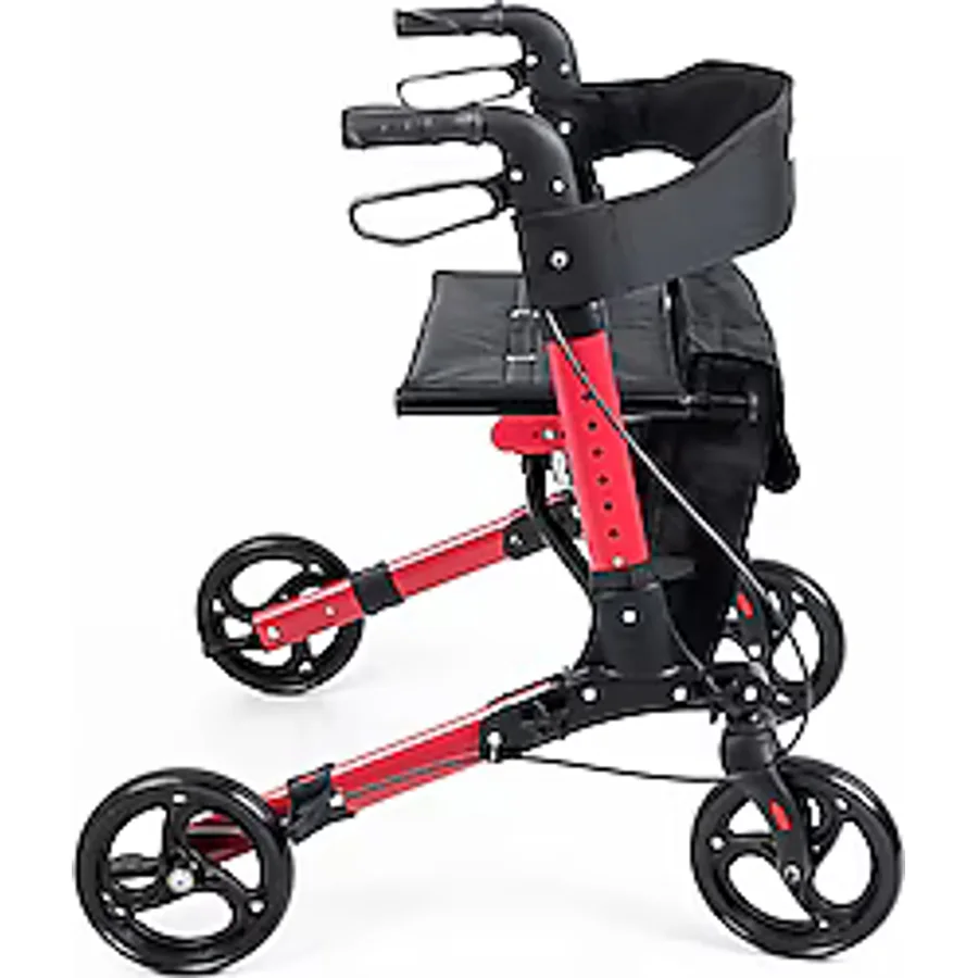 Comfort Plus DM-9102 Kırmızı Alüminyum Tekerlekli Rolatör
