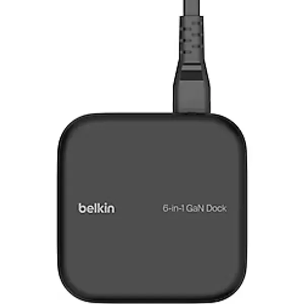 Connect Gan Usb-C 6'sı 1 Arada Bağlantı Istasyonu, 130 W Multiport Dock, 96 W Pd, Usb-C, Usb-A, Gigabit Ethernet ve HDMI 4K Bağlantı Noktaları, MacBook Pro, Dizüstü Bilgisayarlar ve Chromebook