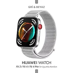 CONOCER Huawei Watch Fit 4 / Fit 4 Pro / Fit 3 Uyumlu Hasır Örgü Dokuma Cırt Cırtlı Tasarım Spor Kordon