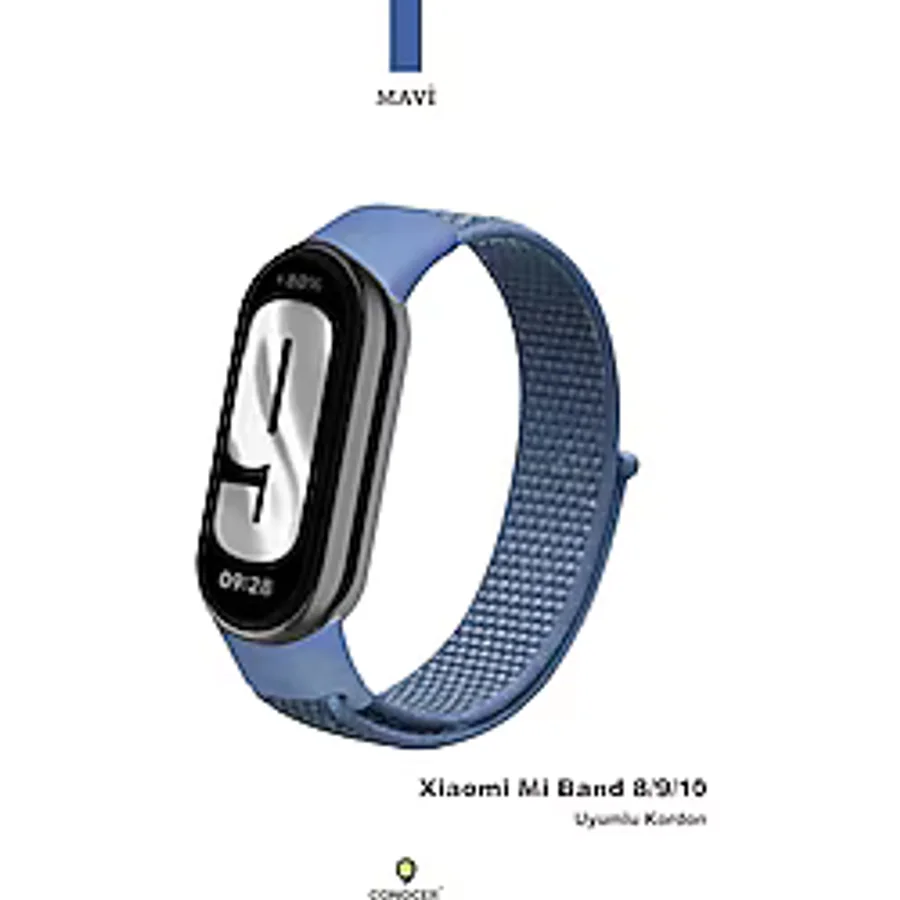CONOCER Xiaomi Mi Band 8 / Mi Band 9 / Mi Band 10 Uyumlu Yüksek Kalite Hasır Dokuma Kordon Kayış