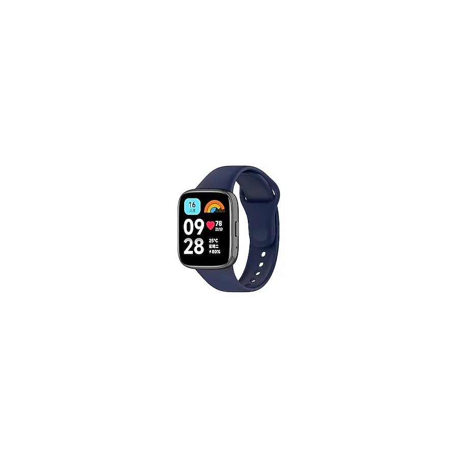 CONSTRAIN - Akıllı Saat Kordonu, Redmi Watch 3 Active ile Uyumlu Silikon Tokalı Saat Kayışı, Terletmeyen Ayarlanabilir Yedek Kordon - Lacivert