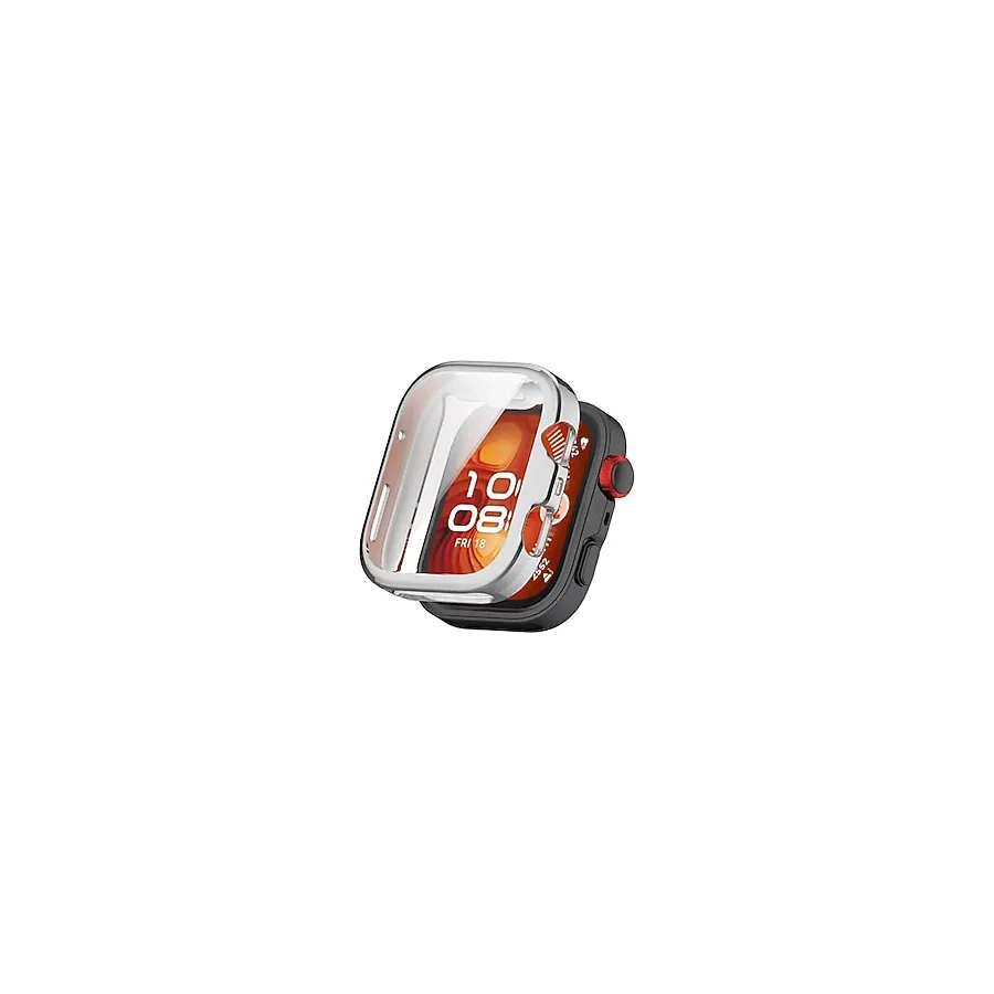 CONSTRAIN - Huawei Watch Fit 4 Silikon Parlak Renkli Ekran Koruyuculu Kasa Koruyucu (Fit/Fit2/Fit3 ile Uyumlu Değild - Beyaz 5