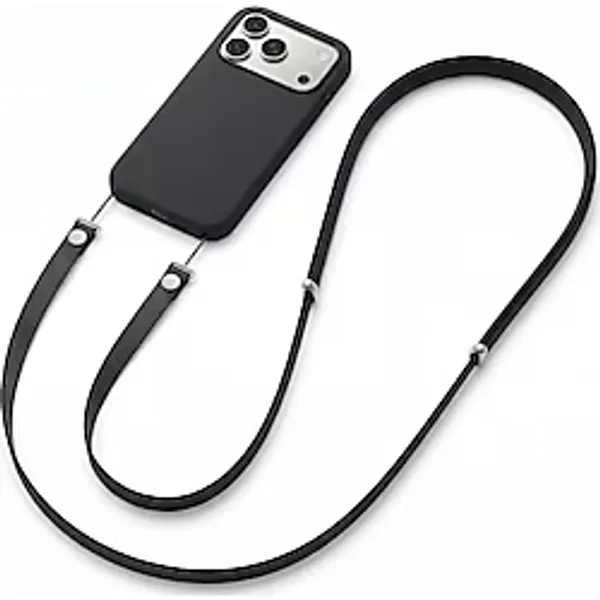 CONSTRAIN - iPhone 17 Pro Max ile uyumlu Tüm Serilerle Çapraz Ayarlanabilir Yüksek Kaliteli Şık Crossbody Strap Telefon Askısı - siyah