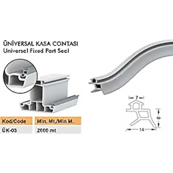 Contacall UK03 Çelik Kapı Fitili Contası Gri 6 Metre