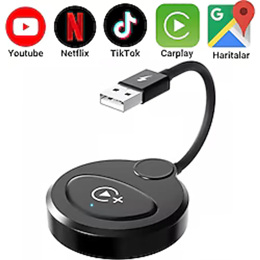 Coofbe Kablosuz Apple Car Play Dönüştücü Video Yansıtıcı Youtube Netflix Tiktok Video Yansıtıcı CarPlay