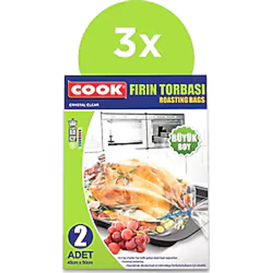 Cook Fırın Torbası 2'Li Büyük Boy 45X50 Cm 3'Lü Paket