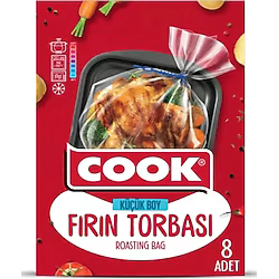 Cook Fırın Torbası - X12 Adet Küçük Boy 25 cm x 38 cm (8 Adet/paket Içi) - 25 x 38 cm
