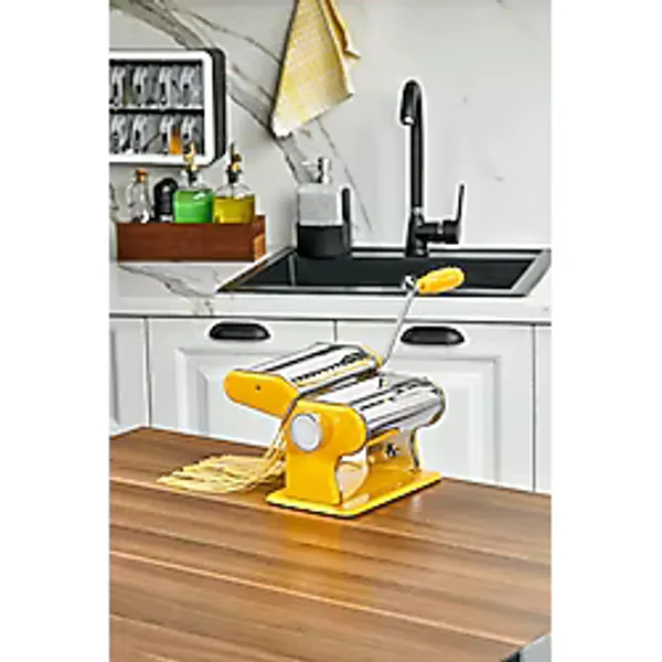 Cooker 3 Fonksiyonlu Hamur Erişte Makarna Kesme Makinesi Sarı CKR3844