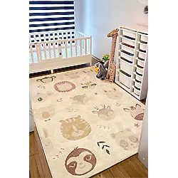 Cool Halı Klein 04 Pastel Renk Yumuşak Çocuk Halısı Kalın Kız Çocuk Odası Halısı Hayvan Figürlü Bebek Halısı