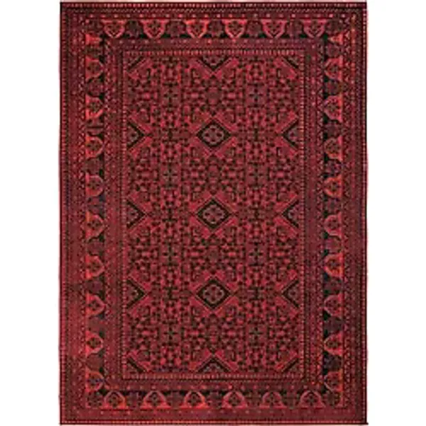 Cool Halı Private Kırmızı Halı Yolluk Şönil Halı Afgan Etnik Desen Yıkanabilir Otantik Salon Halısı
