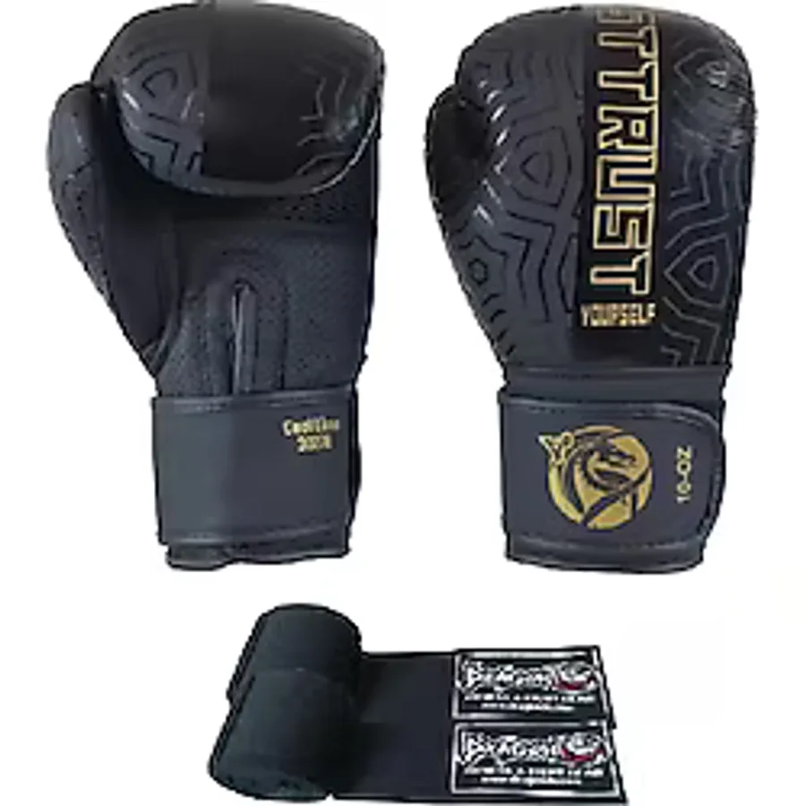 Cool Lime Hakiki Deri Kick Boks Eldiveni Boks Eldiveni Muay Thai Eldiveni Bandajlı 2Li Set