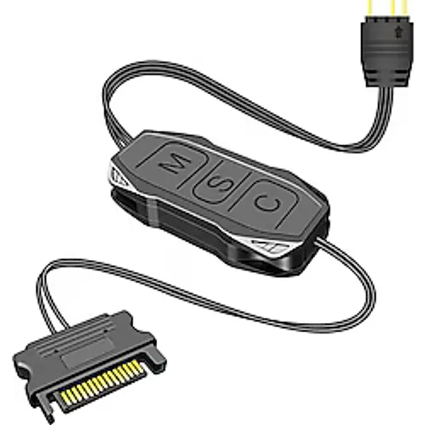CoolMoon AR-1 5V 3Pin ARGB LED Kontrol Cihazı - Sata 15 Pin Güç - RGB Fan Şerit Led Denetleyici