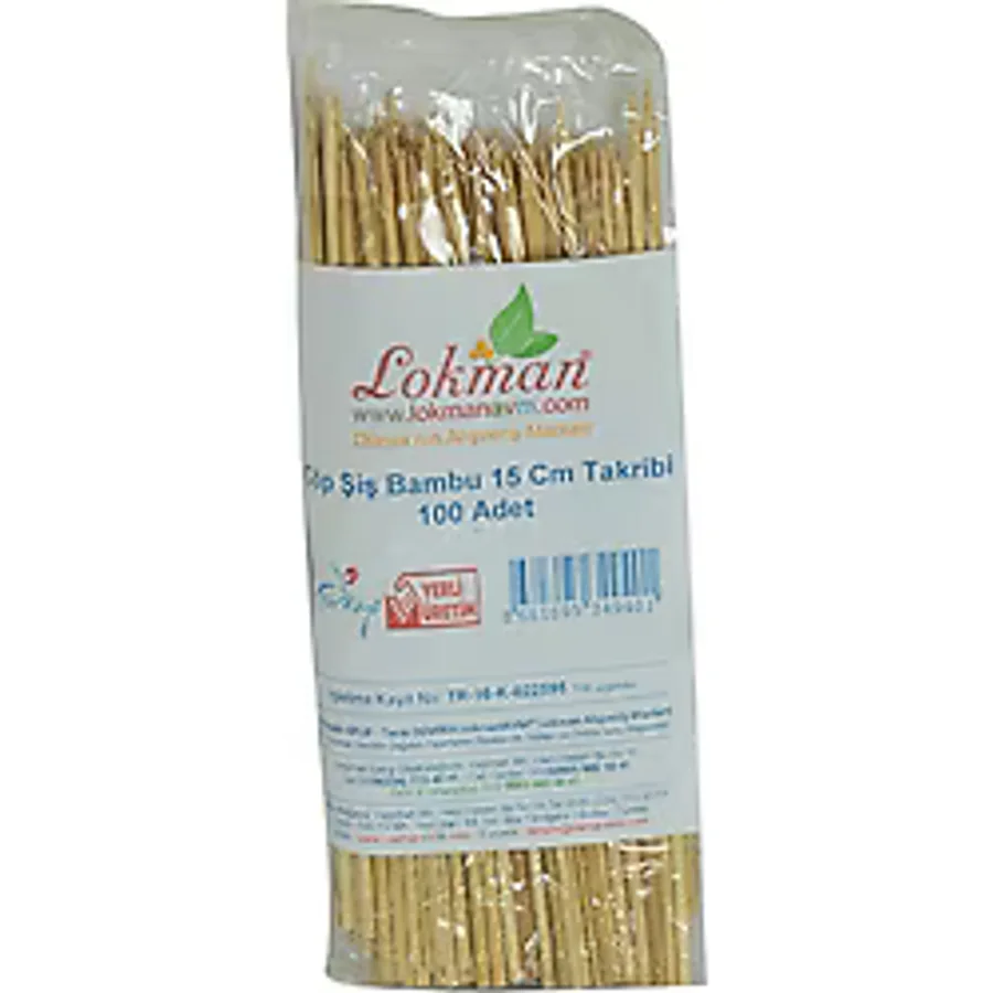 Çöp Şiş Bambu Şişleri 15 cm Takribi 100 Adet 1 Paket - 1 Adet