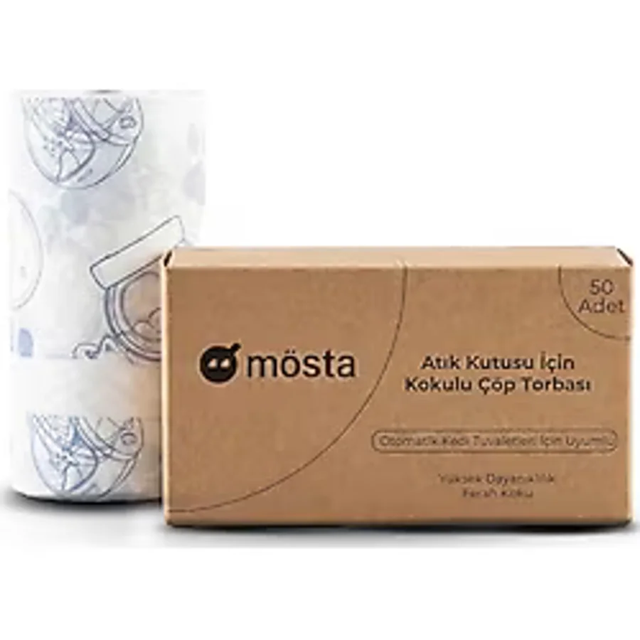 Çöp Torbası - Akıllı Kedi Tuvaletleri ile Uyumlu Kokulu Büzgülü Çöp Torbası - UBPet C10 Pro ve UBPet C20 Uyumlu - 4 Litre Hazne - 50 Adet