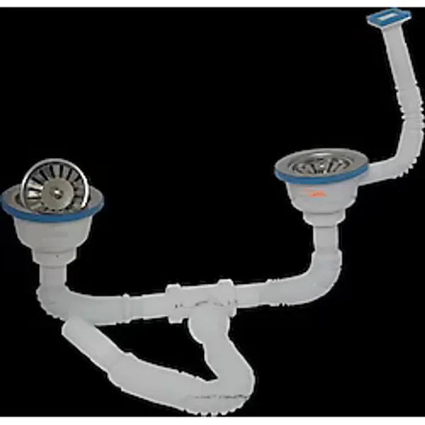 Çöpmak Körüklü Sifon Üstten Damlalıklı Çiftli Büyük Kafa Evye Sifonu Lavabo Gideri Pislik Tutuculu