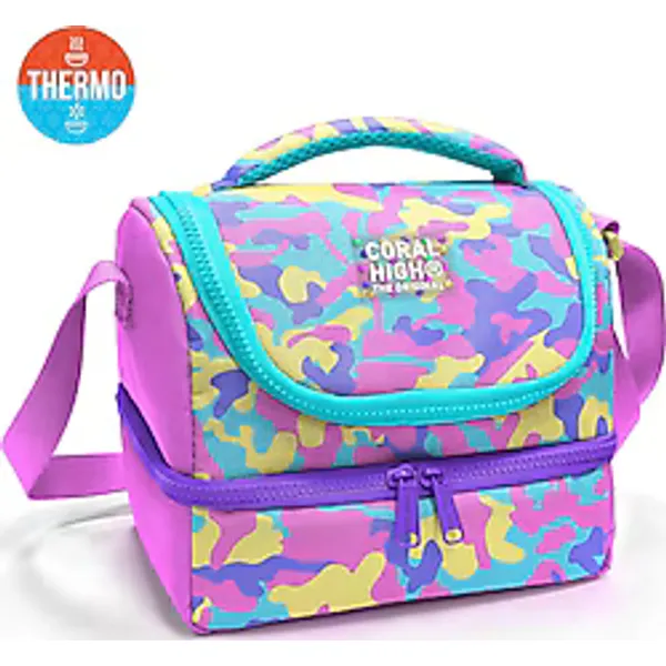Coral High 37201 Kamuflaj Desenli 2 Katlı Termoslu Beslenme Çantası