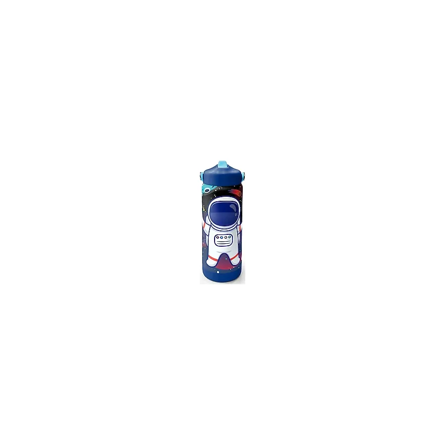 Coral High 650 ml Erkek Çocuk Lacivert Mavi Astronot Desenli Çelik Suluk/Matara (Pipetli) 38385