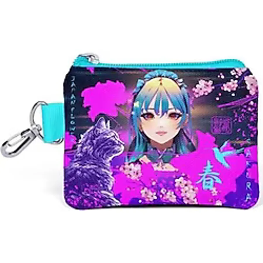 Coral High Kids Mor Pembe Anime Kedi Desenli Bozuk Para Çantası 21882
