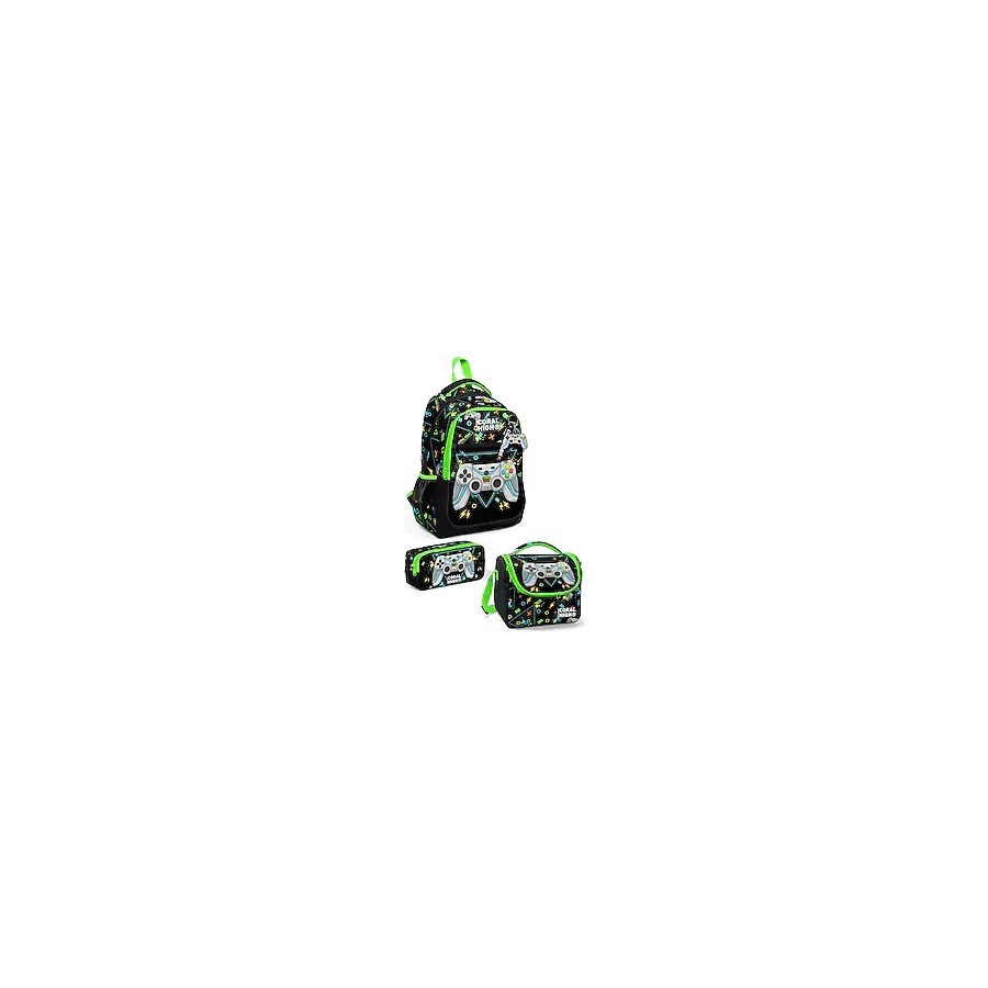 Coral High SET0123654 Gamer Desenli 3'lü Okul Çanta Seti