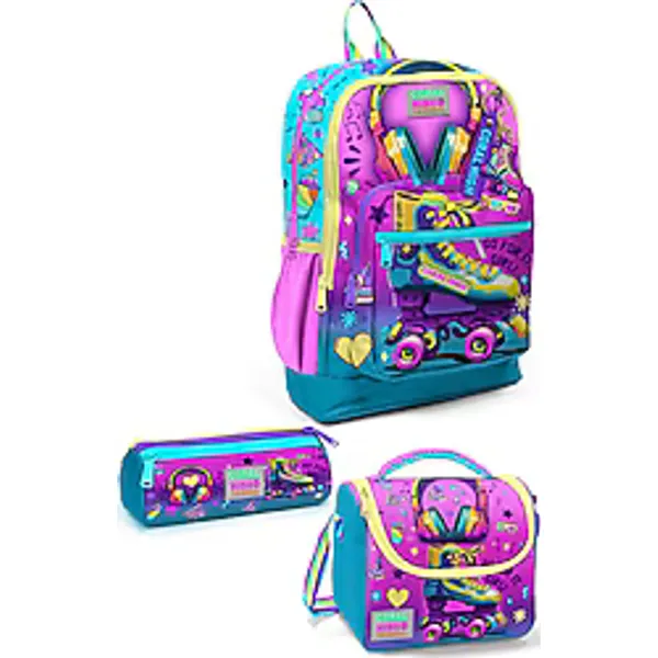 Coral High SET0123754 Paten Desenli 3'lü Okul Çanta Seti