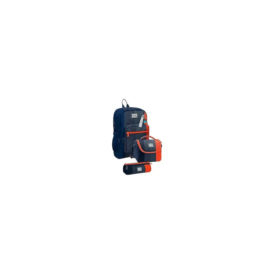 Coral High SET0123782 Renkli Çizgili 3'lü Okul Çanta Seti