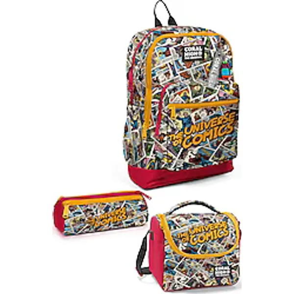 Coral High SET0133215 Çizgi Roman Desenli 3'lü Okul Çanta Seti