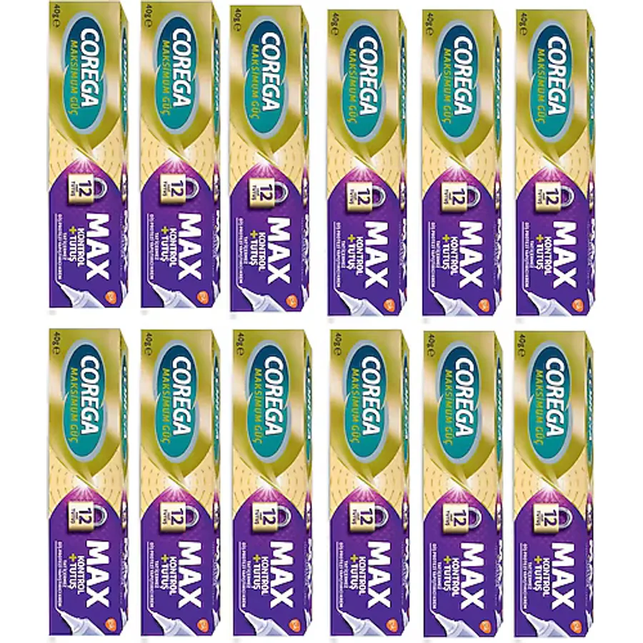 Corega Maksimum Güç Tat İçermez Diş Protez Yapıştırıcı Krem 12 x 40 G