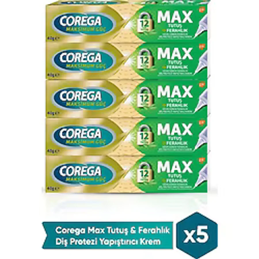 Corega Max Tutuş + Ferahlık 40 gr Protez Diş Yapıştırıcı