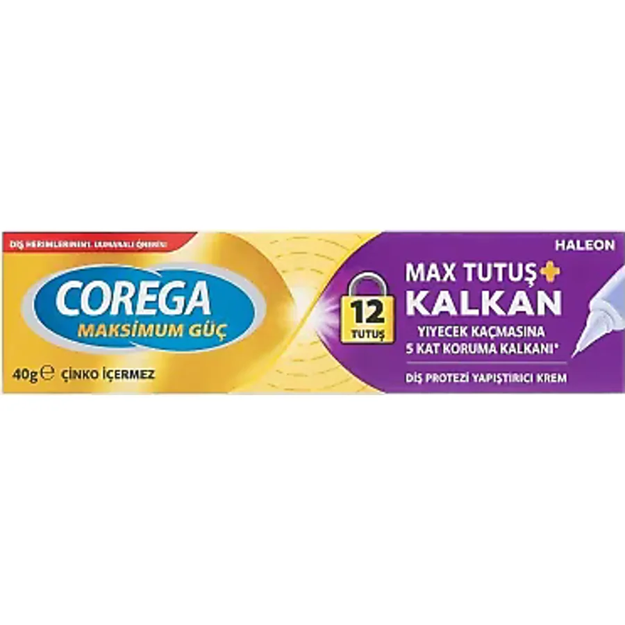 Corega Maximum Tutuş + Kalkan Diş Protezi Yapıştırıcı Krem 40 gr
