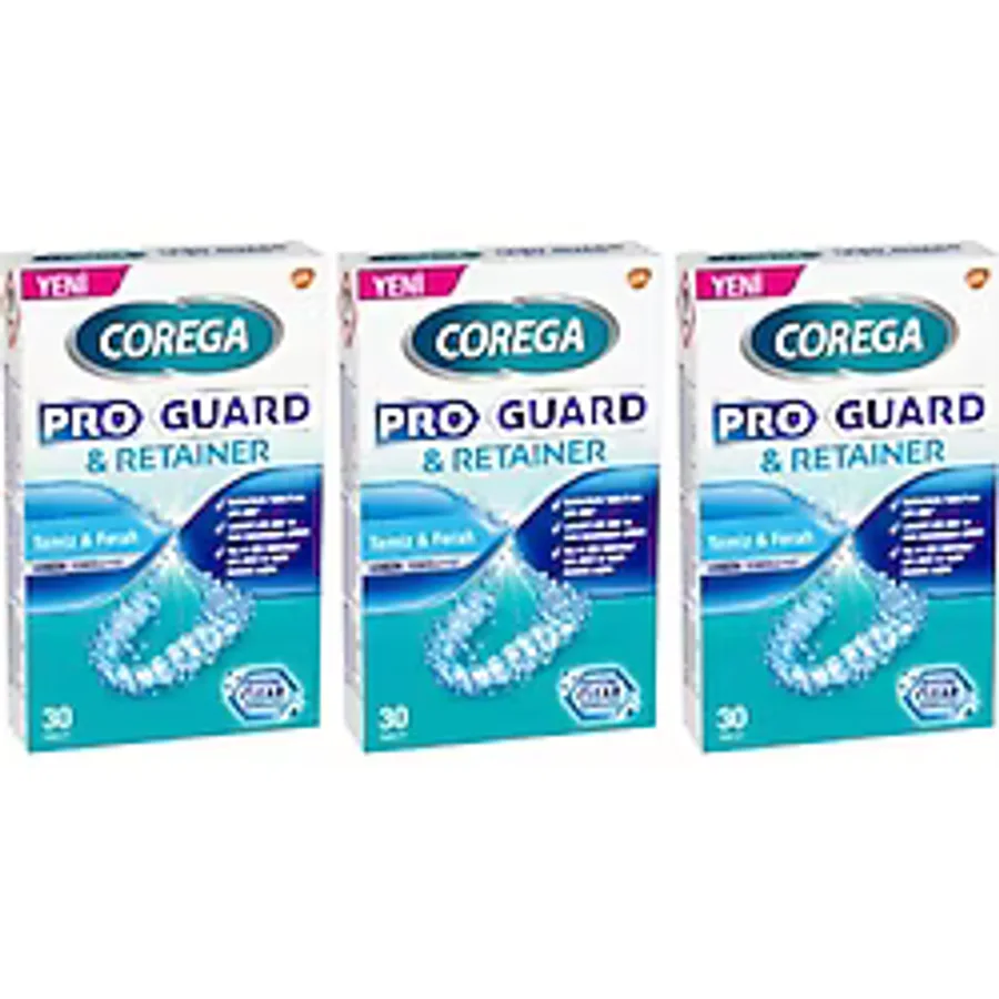 Corega Proguard & Retainer 30'lu 3 Adet Protez Temizleme Tableti