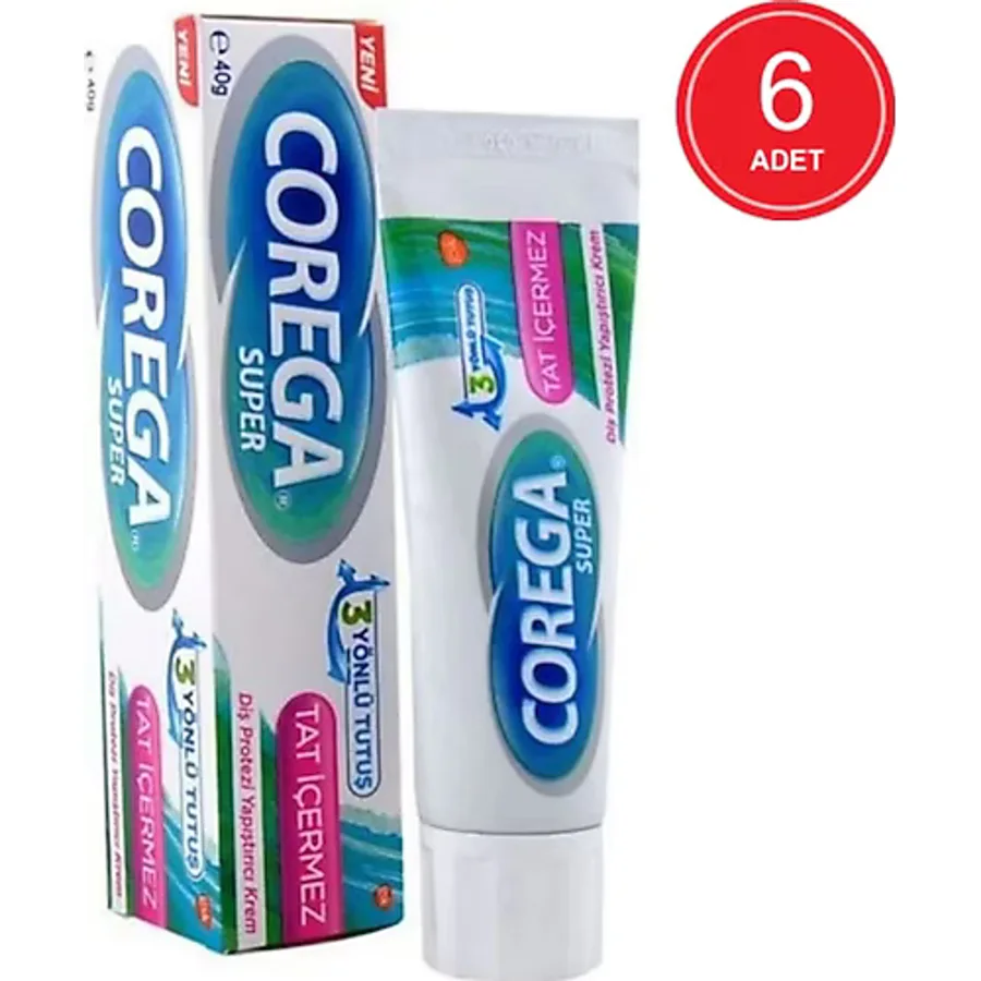 Corega Tat İçermez 40 gr 6 Adet Protez Diş Yapıştırıcı